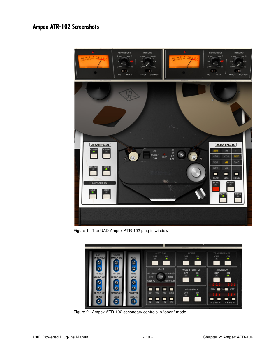 Ampex atr-102 screenshots | Universal Audio UAD Plug-Ins ver.7.4.2 User Manual | Page 19 / 508
