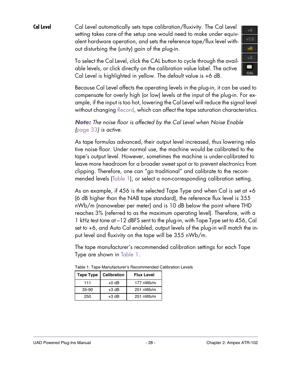 Cal level | Universal Audio UAD Plug-Ins ver.7.4.2 User Manual | Page 28 / 508