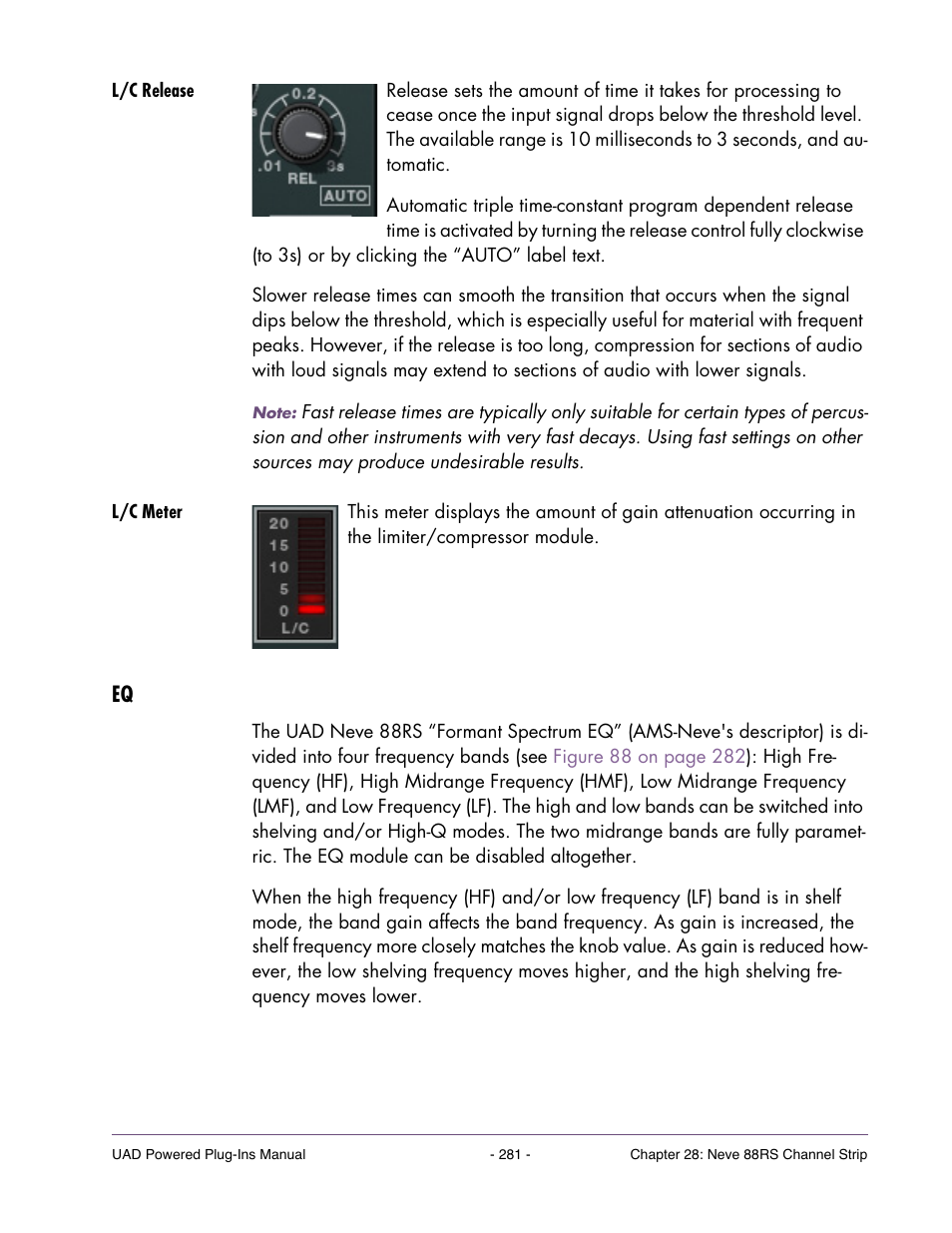 L/c release, L/c meter | Universal Audio UAD Plug-Ins ver.7.4.2 User Manual | Page 281 / 508