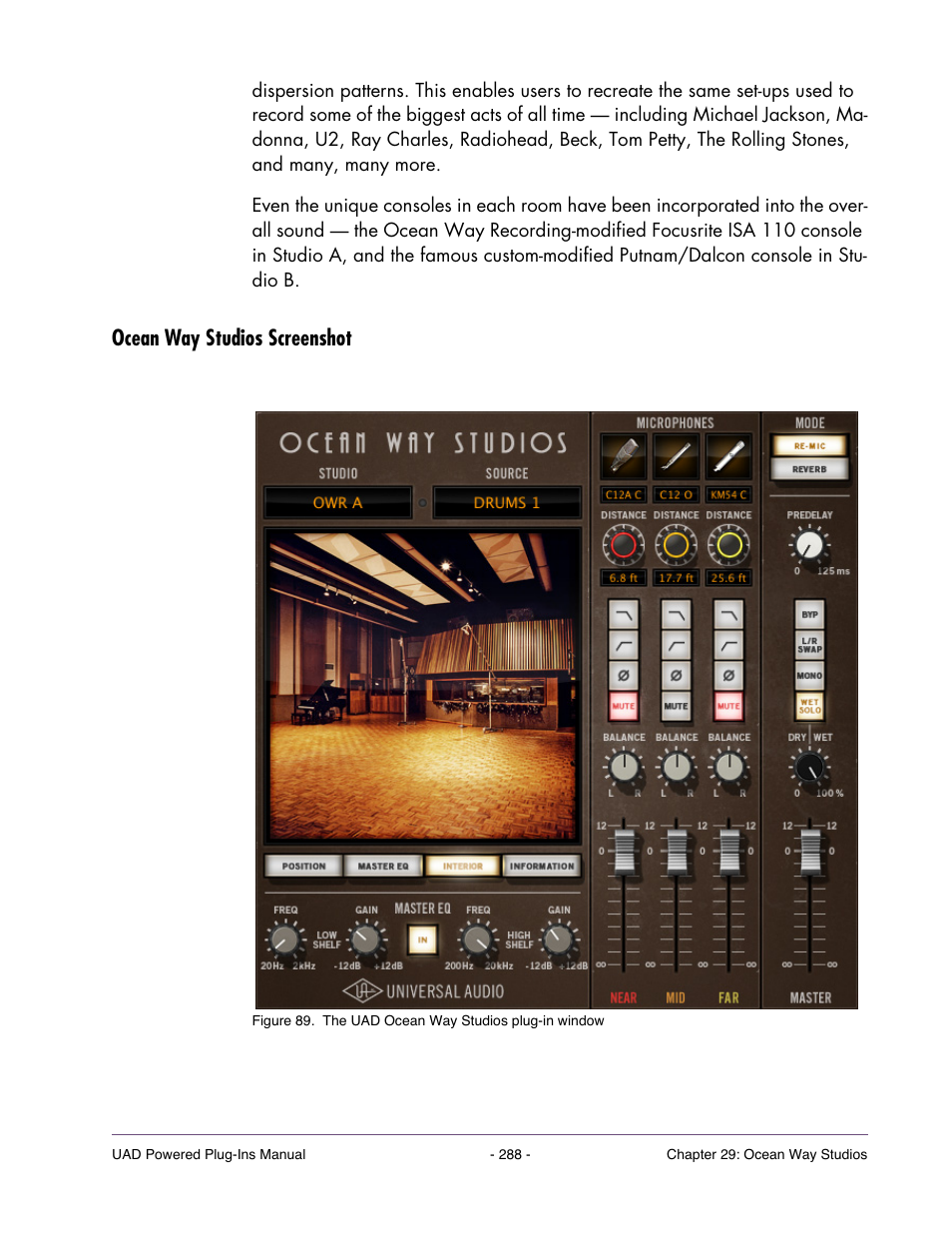 Ocean way studios screenshot | Universal Audio UAD Plug-Ins ver.7.4.2 User Manual | Page 288 / 508