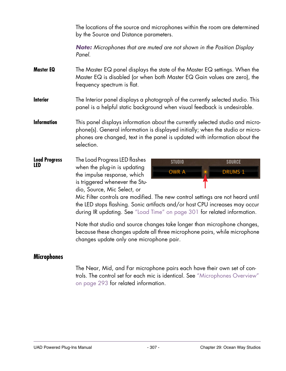 Master eq, Interior, Information | Load progress led, Microphones | Universal Audio UAD Plug-Ins ver.7.4.2 User Manual | Page 307 / 508