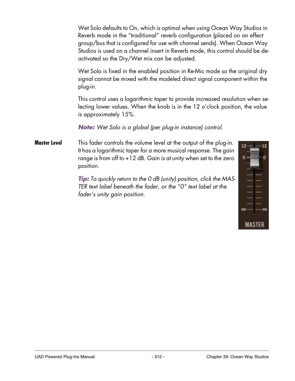 Master level | Universal Audio UAD Plug-Ins ver.7.4.2 User Manual | Page 312 / 508