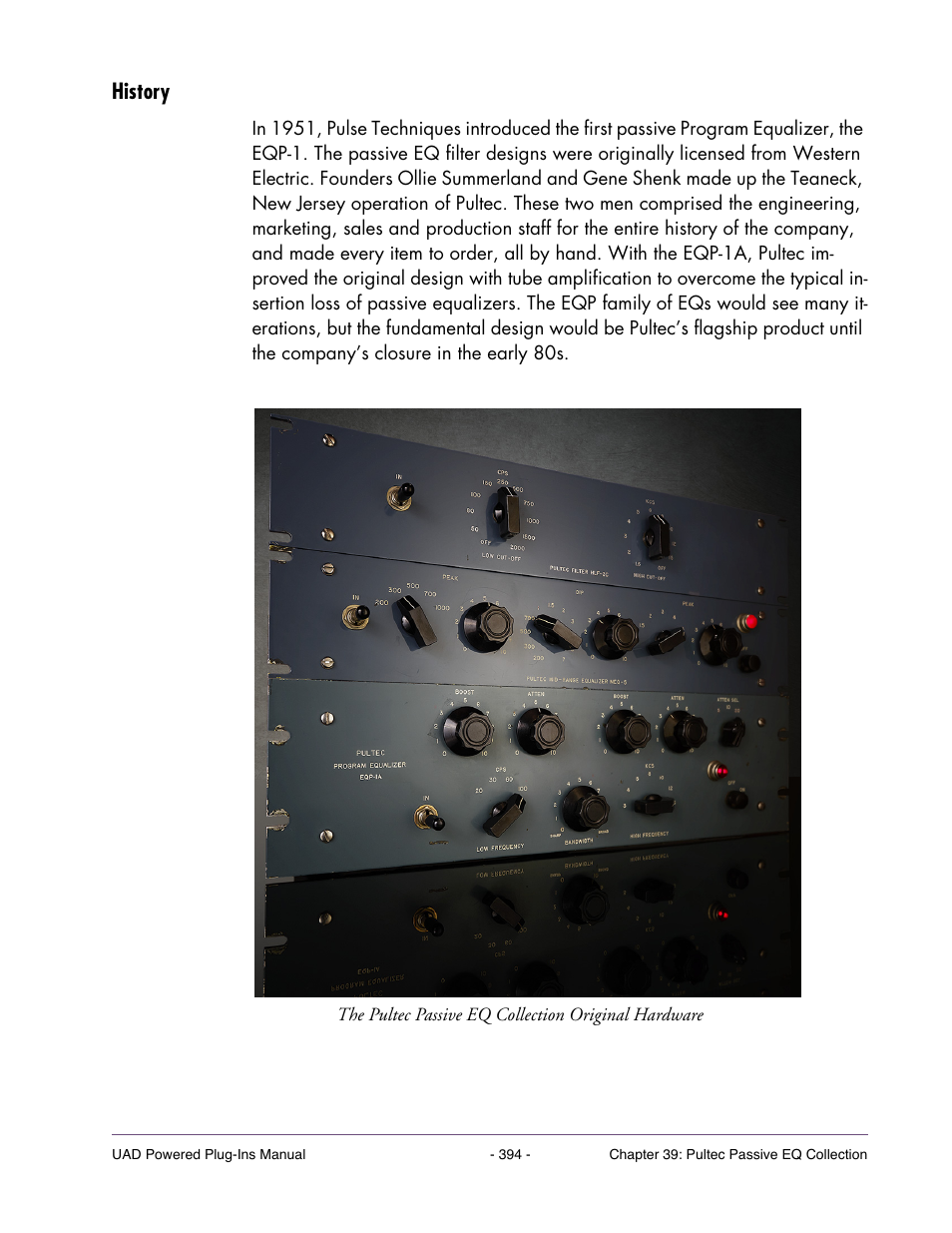 History | Universal Audio UAD Plug-Ins ver.7.4.2 User Manual | Page 394 / 508