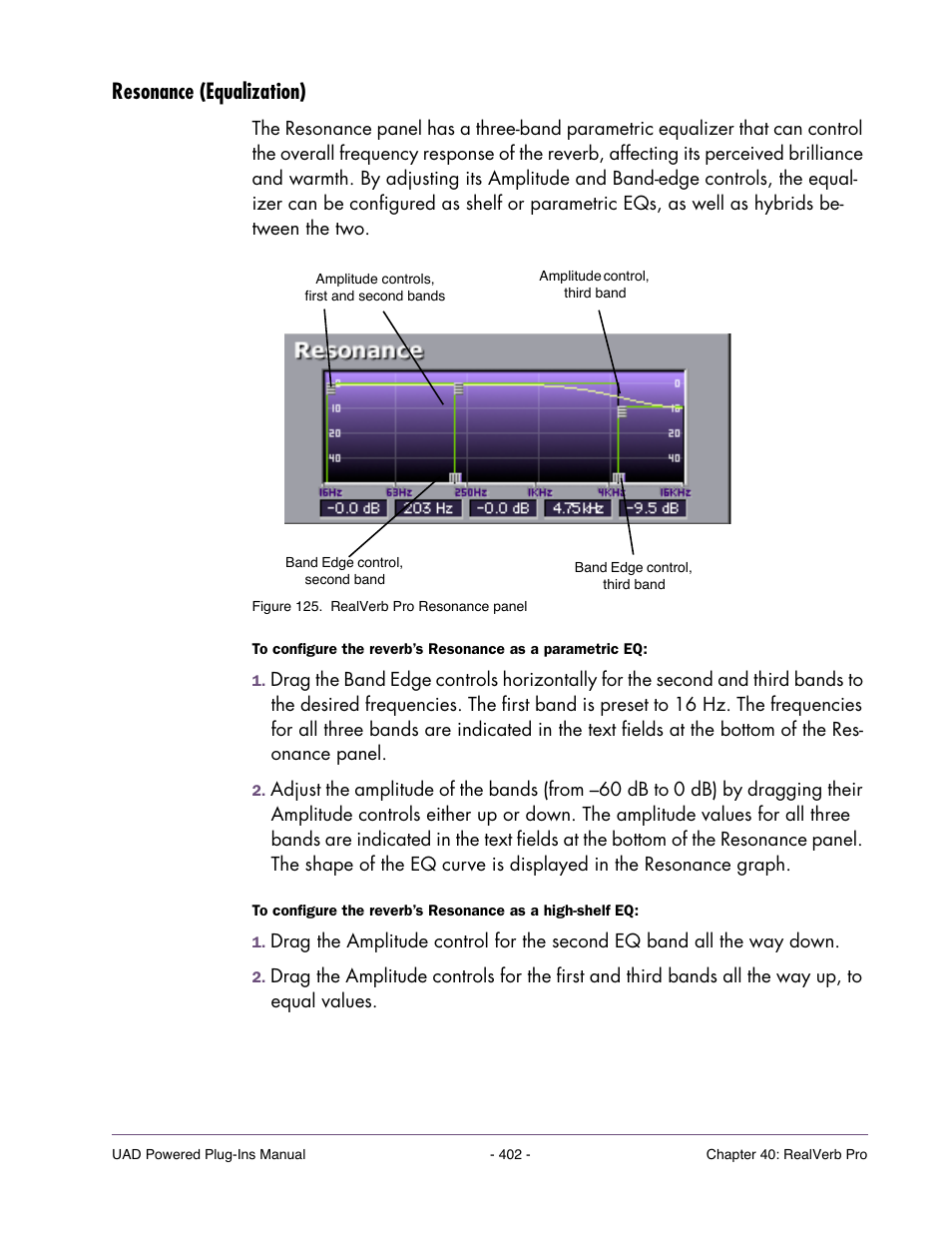Resonance (equalization) | Universal Audio UAD Plug-Ins ver.7.4.2 User Manual | Page 402 / 508