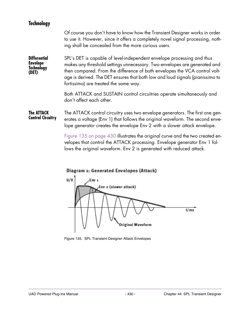 Technology, Differential envelope technology (det), The attack control circuitry | For more information, see | Universal Audio UAD Plug-Ins ver.7.4.2 User Manual | Page 430 / 508