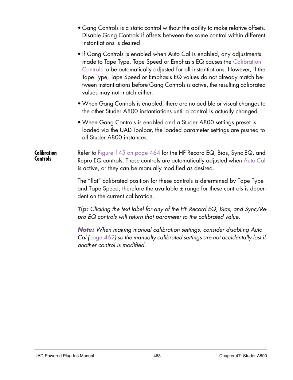 Calibration controls | Universal Audio UAD Plug-Ins ver.7.4.2 User Manual | Page 463 / 508