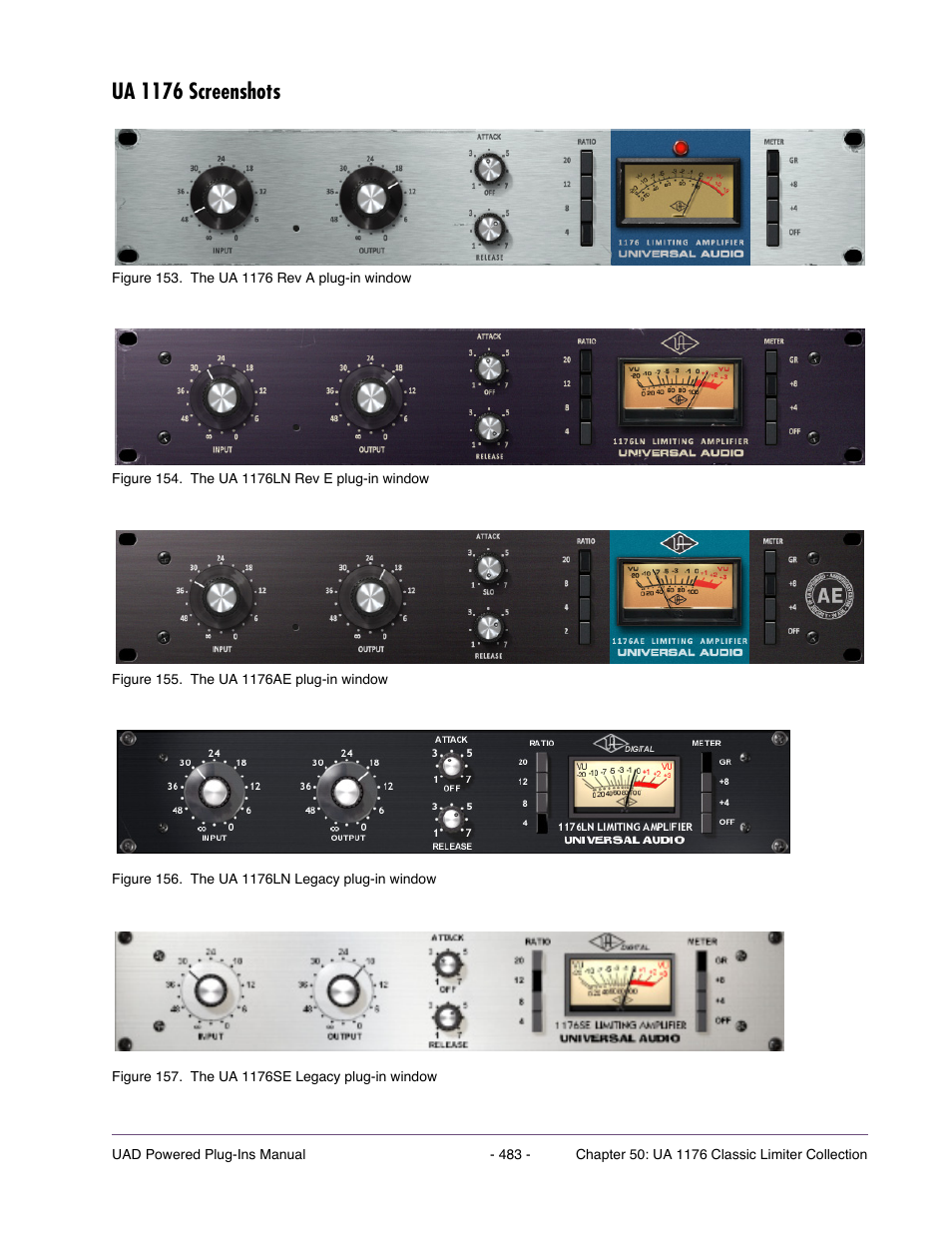 Ua 1176 screenshots | Universal Audio UAD Plug-Ins ver.7.4.2 User Manual | Page 483 / 508