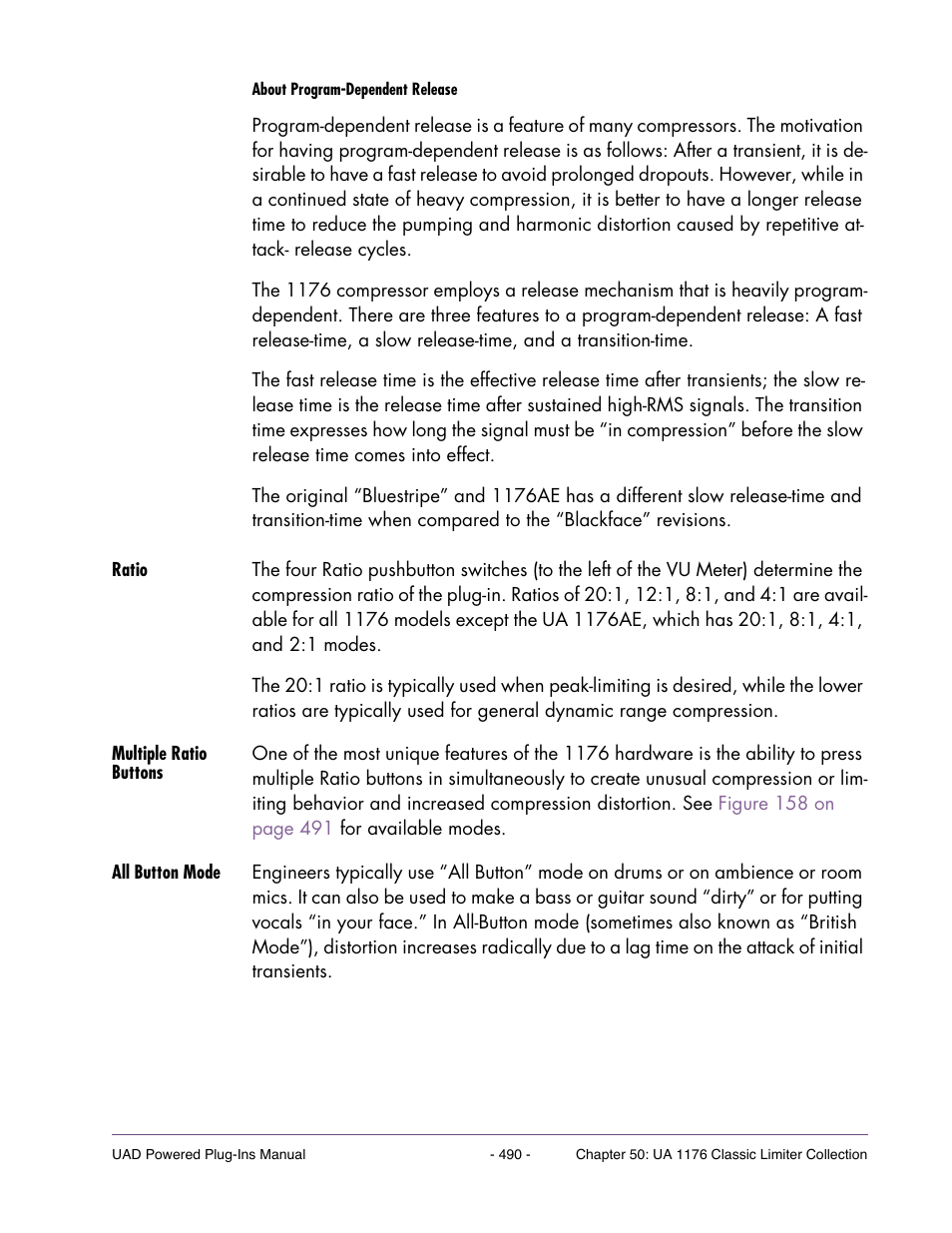 Ratio, Multiple ratio buttons, All button mode | Universal Audio UAD Plug-Ins ver.7.4.2 User Manual | Page 490 / 508
