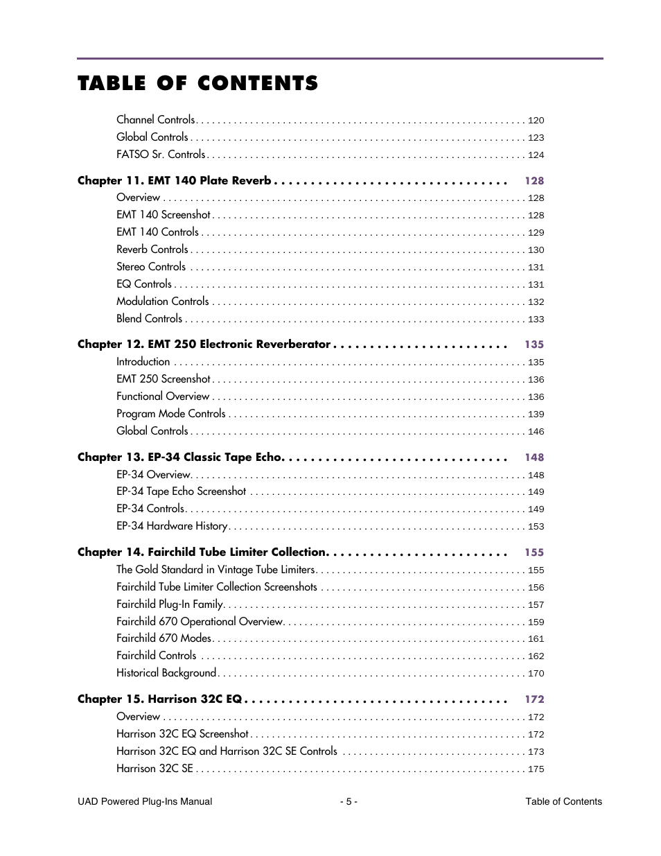 Universal Audio UAD Plug-Ins ver.7.4.2 User Manual | Page 5 / 508