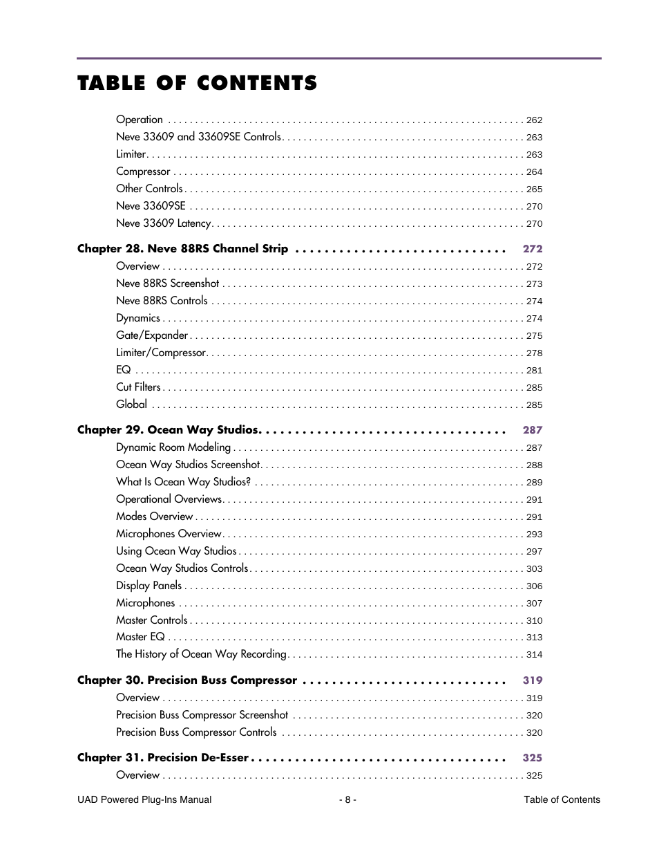 Universal Audio UAD Plug-Ins ver.7.4.2 User Manual | Page 8 / 508