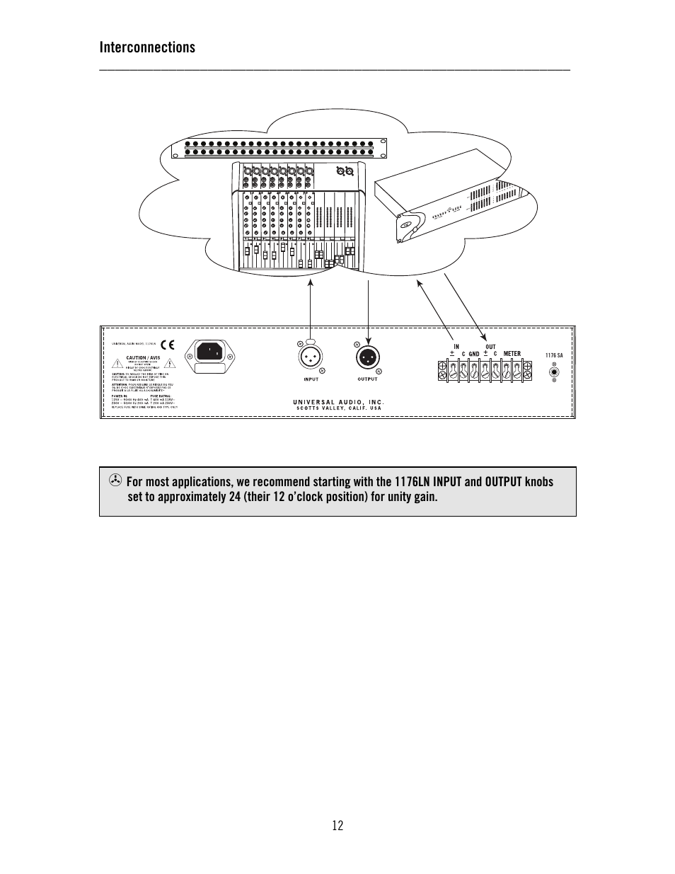 Interconnections | Universal Audio 1176LN Solid-State User Manual | Page 12 / 39