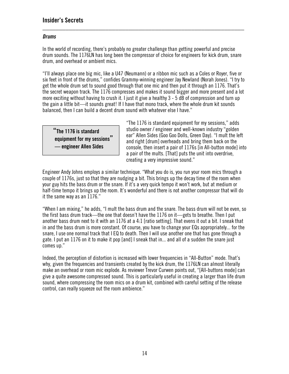 Universal Audio 1176LN Solid-State User Manual | Page 14 / 39