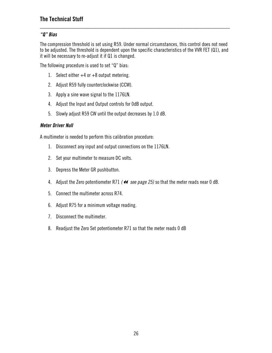 The technical stuff | Universal Audio 1176LN Solid-State User Manual | Page 26 / 39
