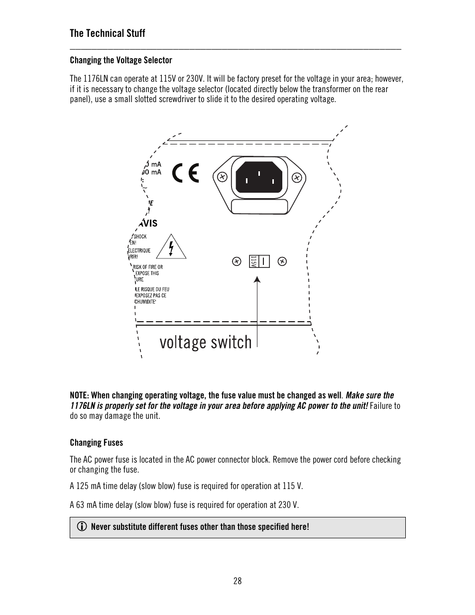 The technical stuff | Universal Audio 1176LN Solid-State User Manual | Page 28 / 39