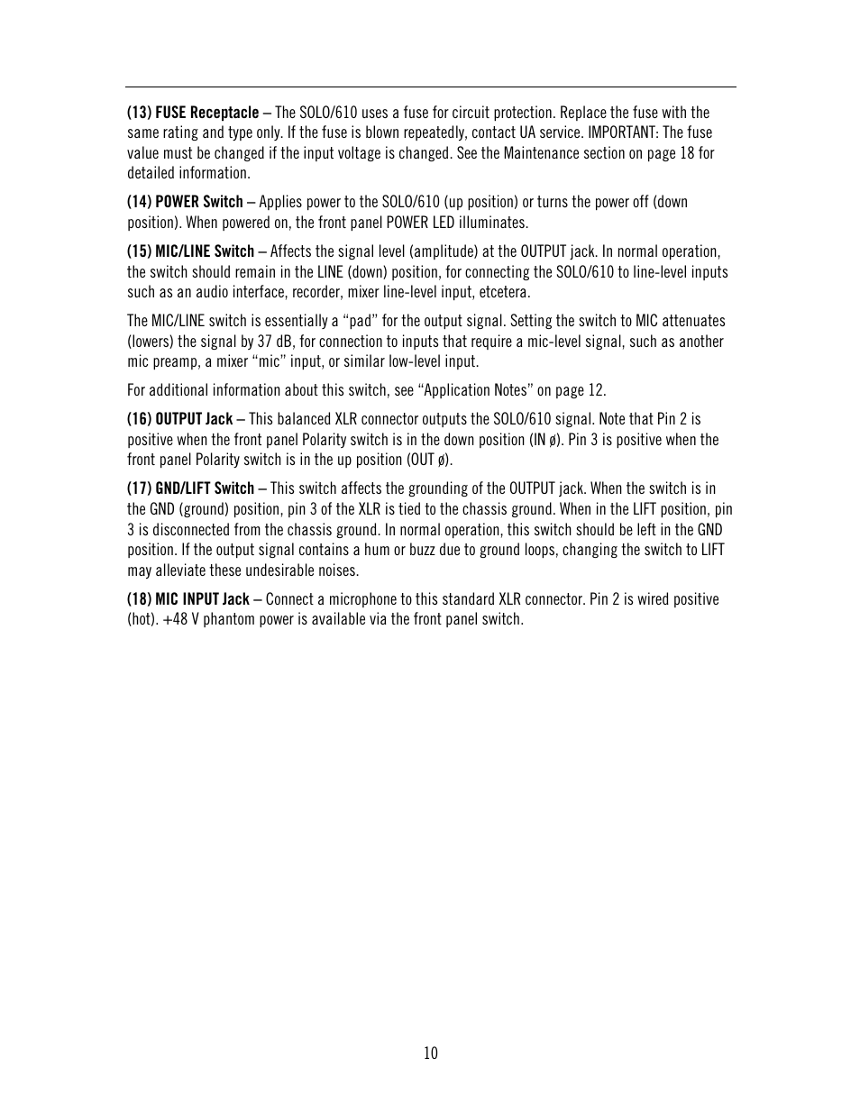 Universal Audio SOLO 610 User Manual | Page 10 / 24