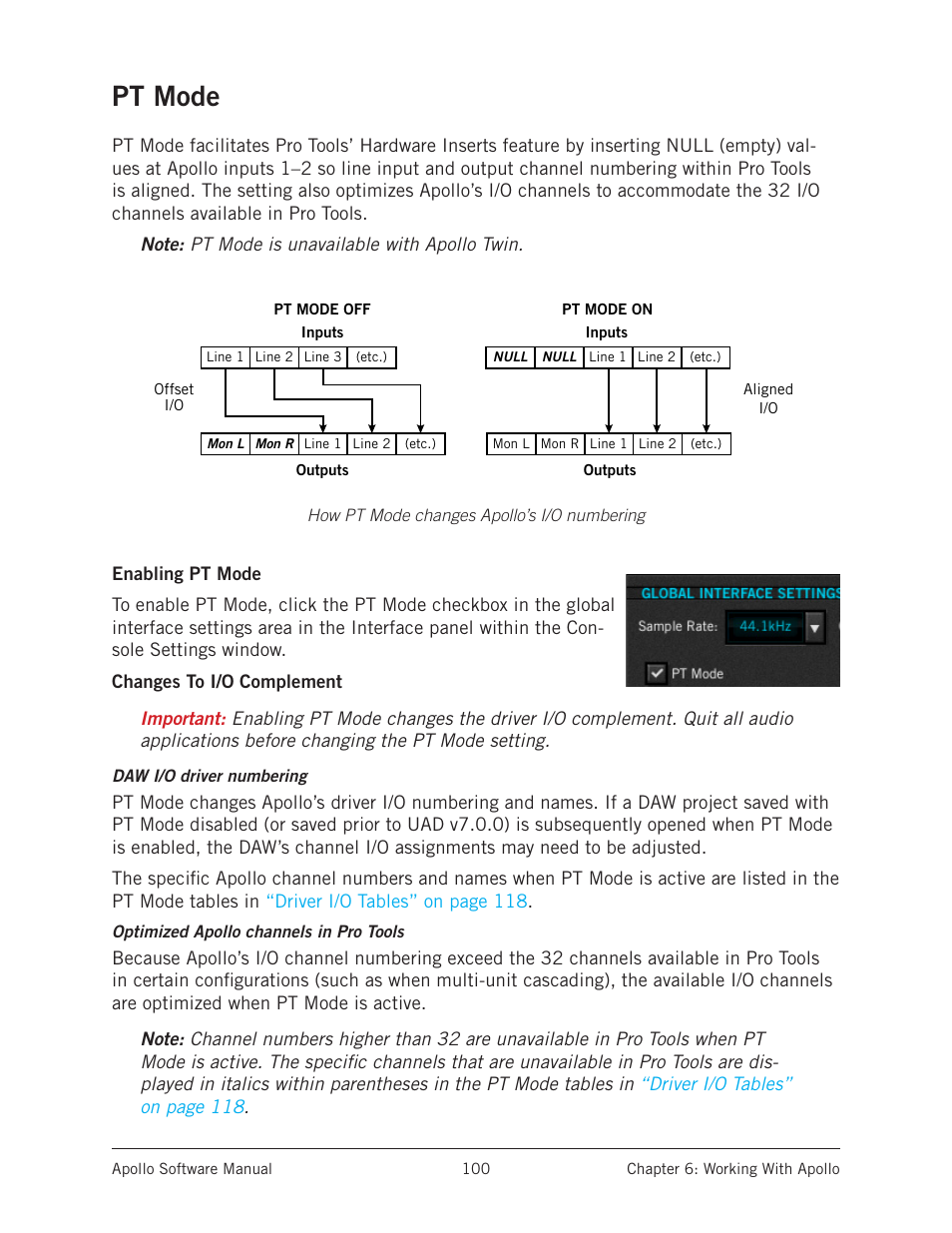 Pt mode | Universal Audio Apollo Software User Manual | Page 100 / 151