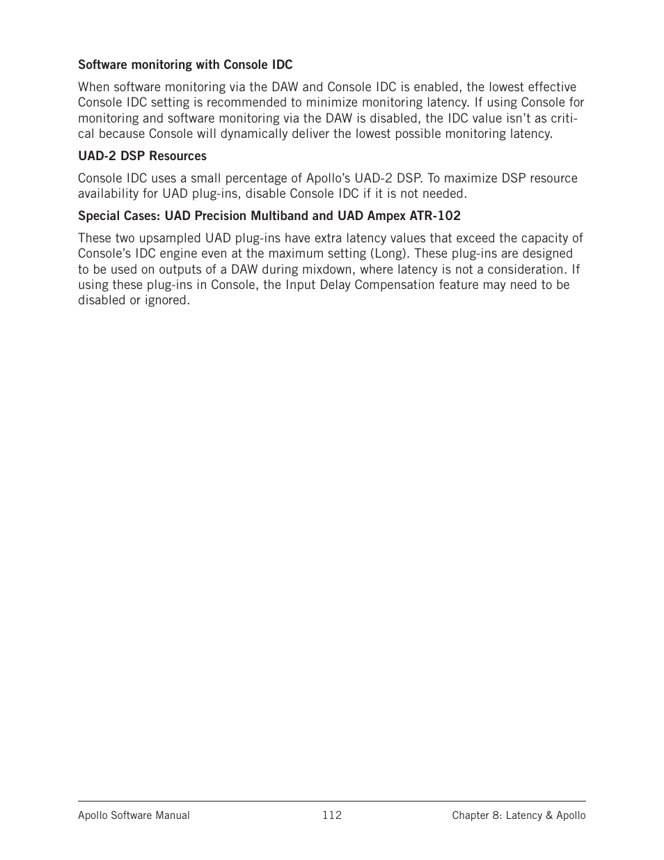 Universal Audio Apollo Software User Manual | Page 112 / 151