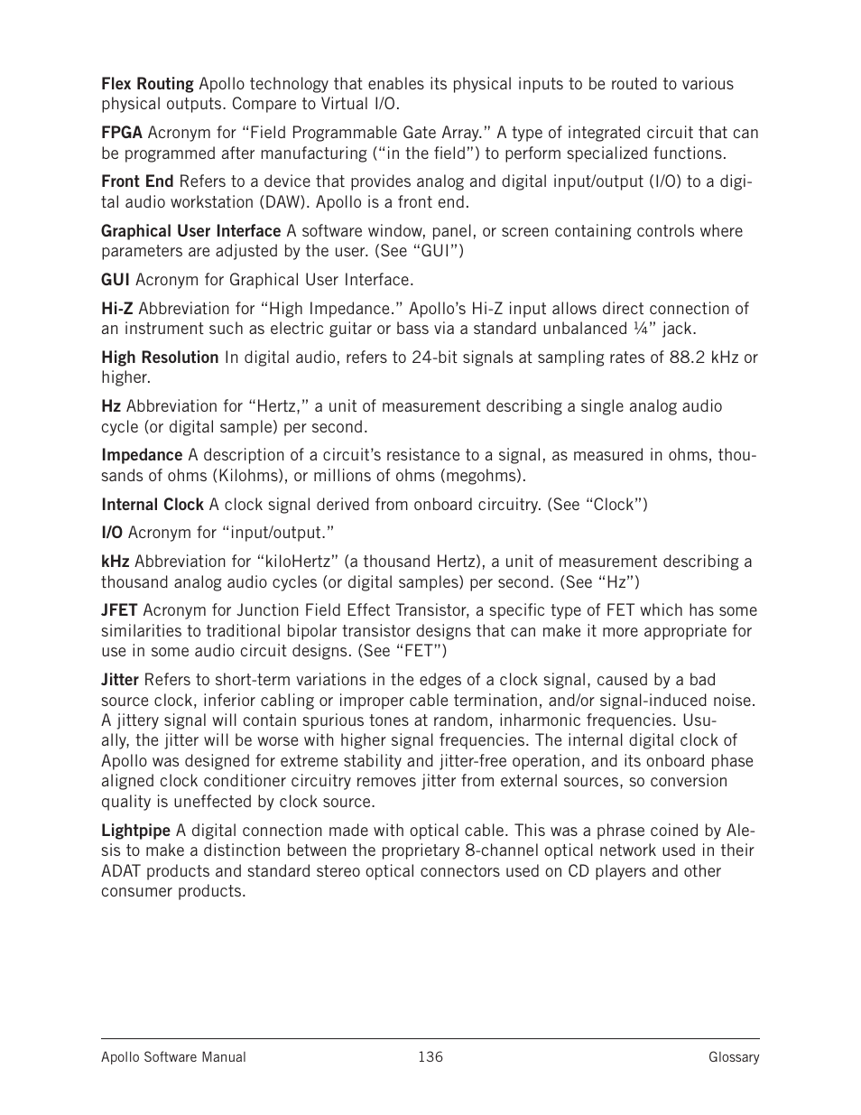 Universal Audio Apollo Software User Manual | Page 136 / 151