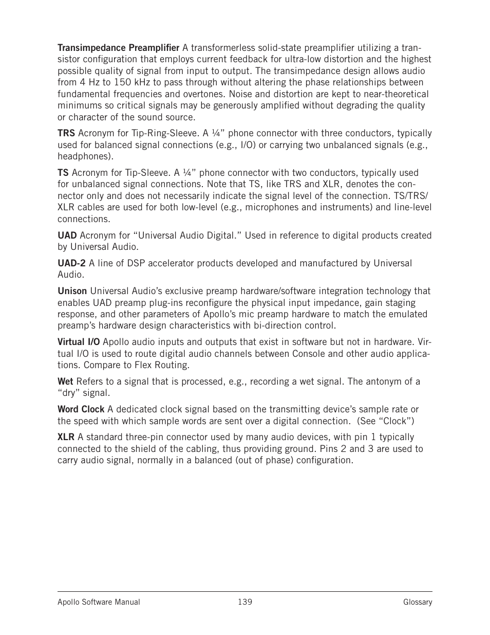 Universal Audio Apollo Software User Manual | Page 139 / 151