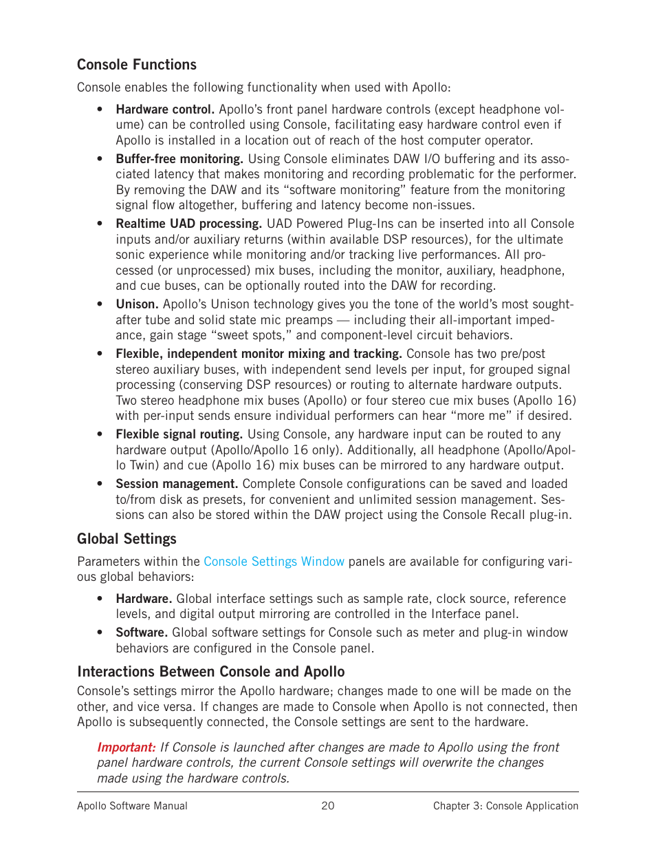 Universal Audio Apollo Software User Manual | Page 20 / 151