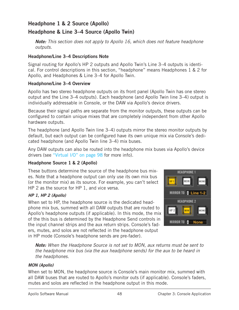 S set to hp, Is set to hp or 3–4, aux returns must | Universal Audio Apollo Software User Manual | Page 48 / 151