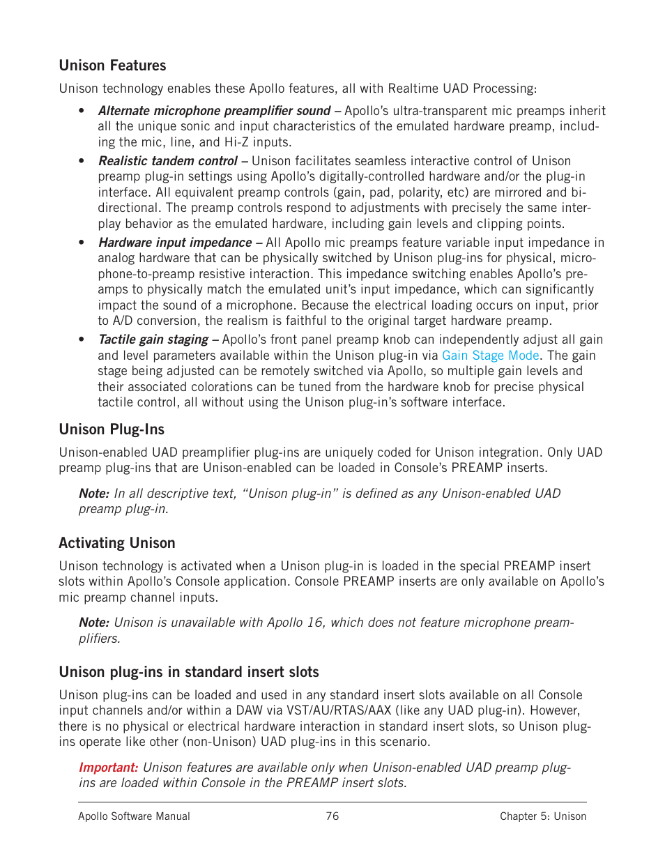 Universal Audio Apollo Software User Manual | Page 76 / 151