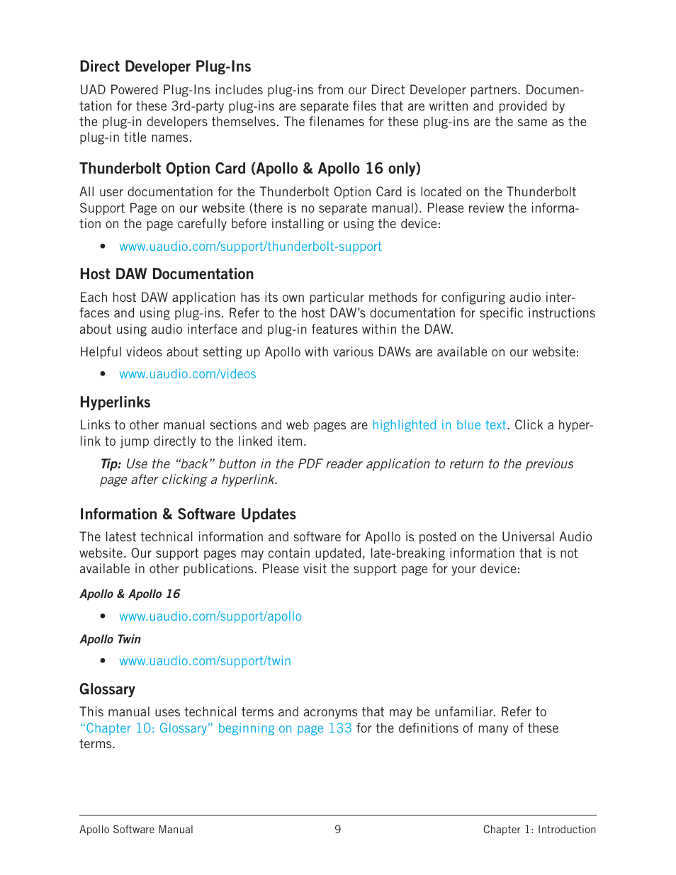Universal Audio Apollo Software User Manual | Page 9 / 151