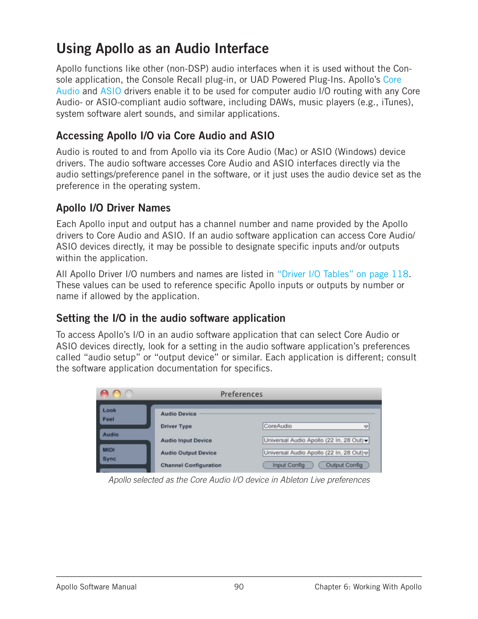 Using apollo as an audio interface, Using apollo as | Universal Audio Apollo Software User Manual | Page 90 / 151