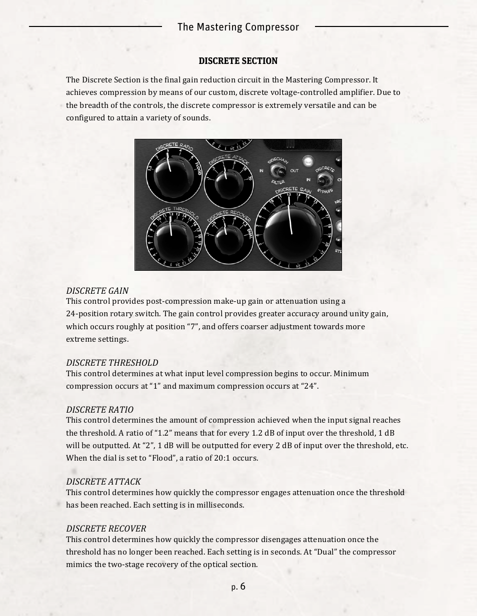 The mastering compressor | Universal Audio SHADOW HILLS MASTERING COMPRESSOR User Manual | Page 6 / 8