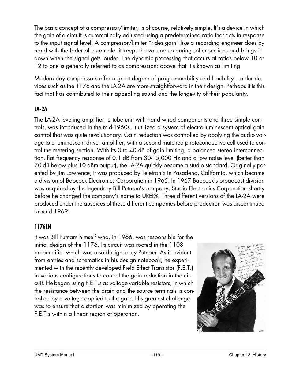 La-2a, 1176ln | Universal Audio UAD SYSTEM ver.6.3.2 User Manual | Page 119 / 129