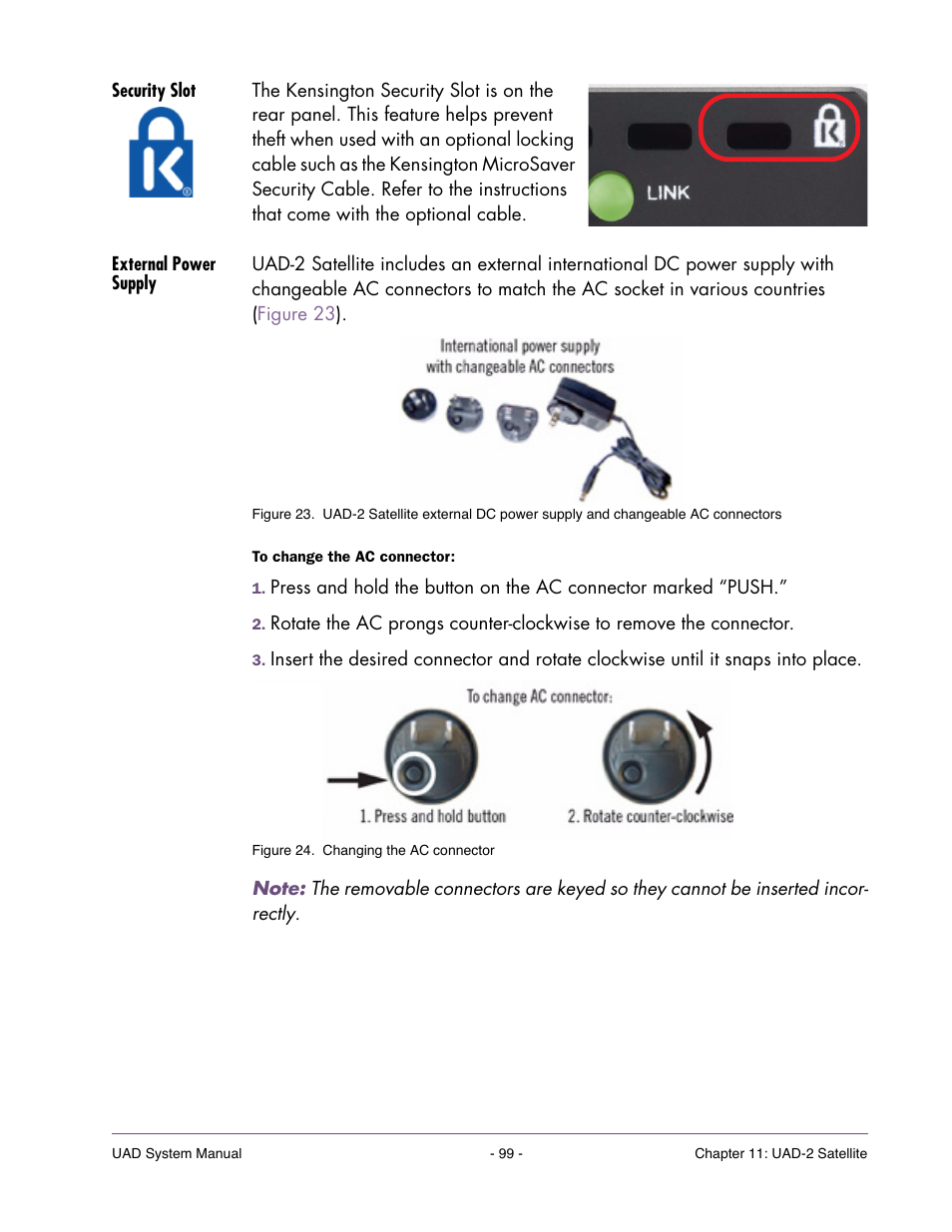 Security slot, External power supply | Universal Audio UAD SYSTEM ver.6.3.2 User Manual | Page 99 / 129