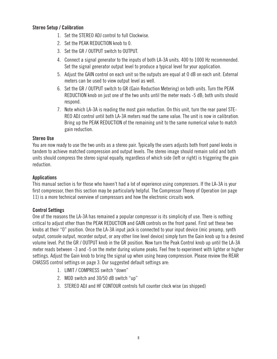 Universal Audio LA-3A User Manual | Page 11 / 22