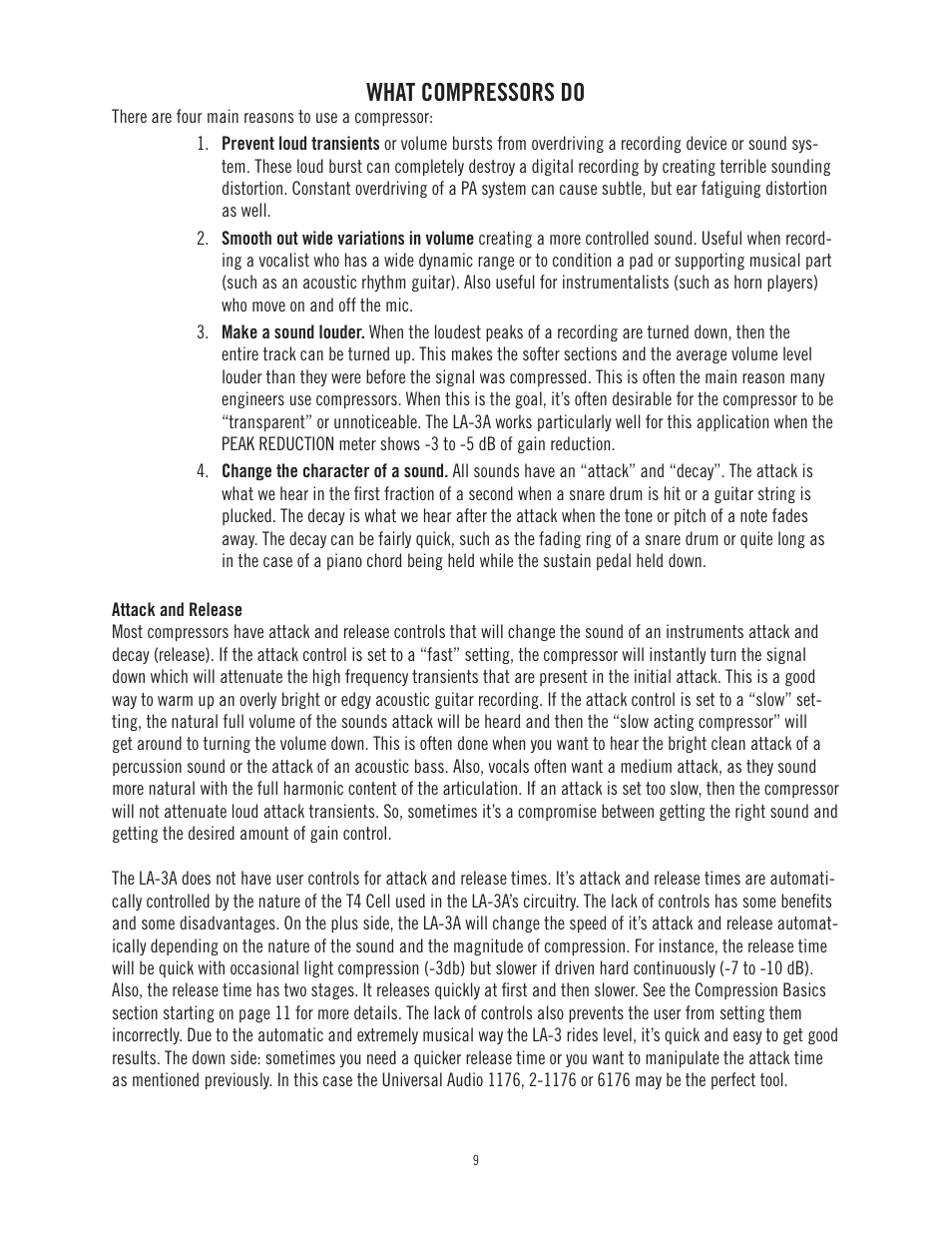 What compressors do | Universal Audio LA-3A User Manual | Page 12 / 22