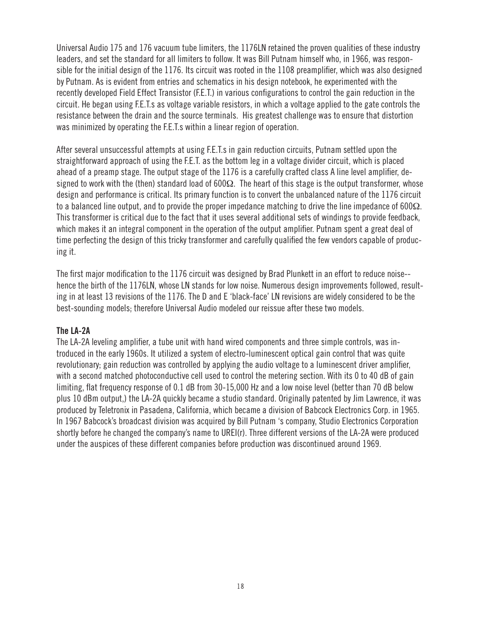 Universal Audio LA-3A User Manual | Page 21 / 22