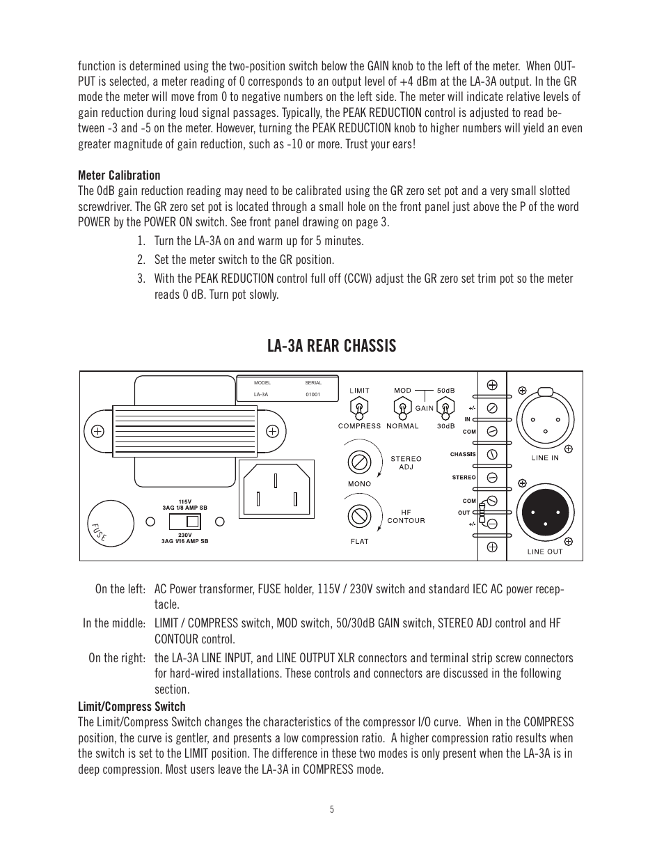 La-3a rear chassis | Universal Audio LA-3A User Manual | Page 8 / 22