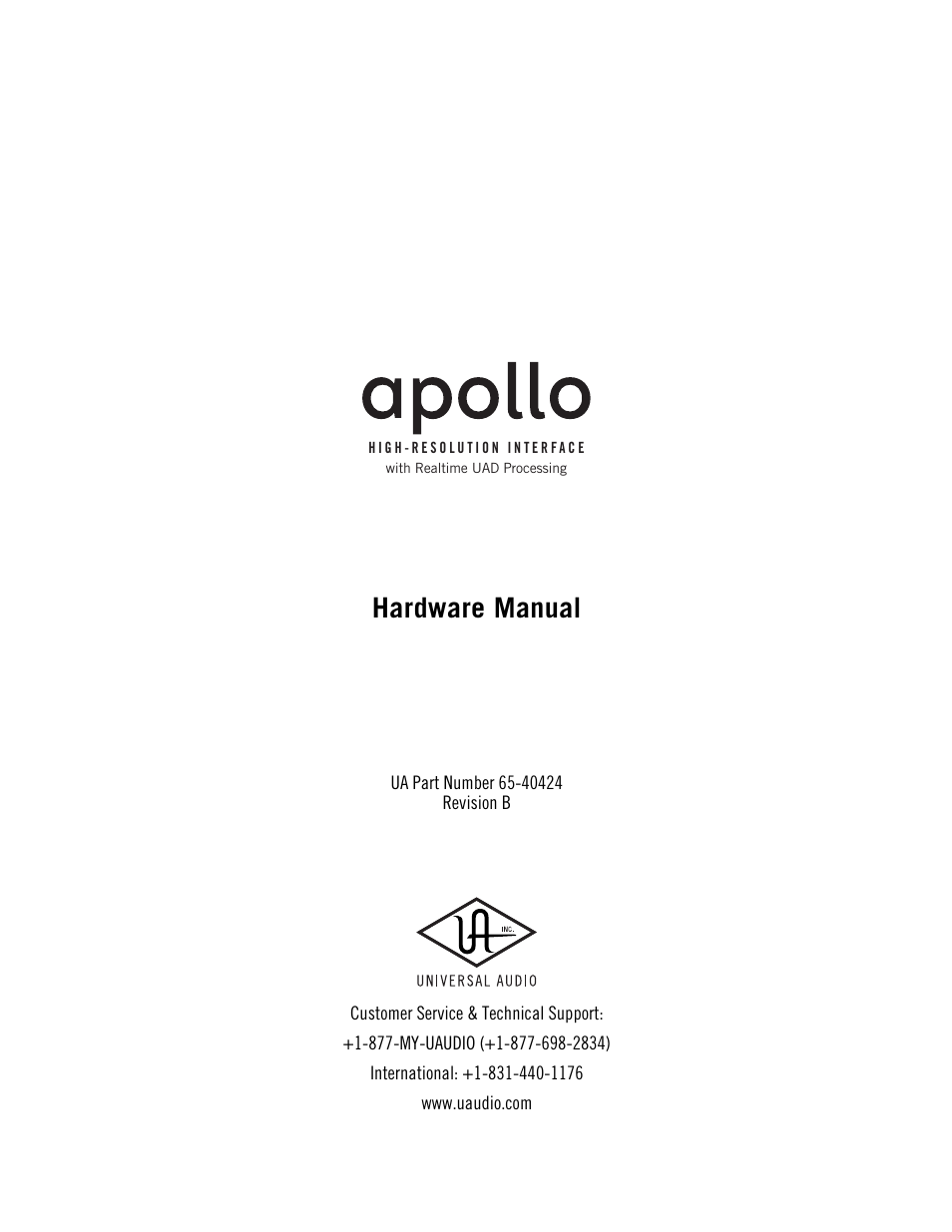 Universal Audio Apollo User Manual | 40 pages