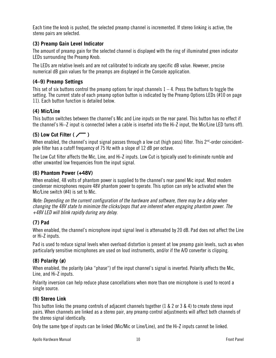 Universal Audio Apollo User Manual | Page 10 / 40