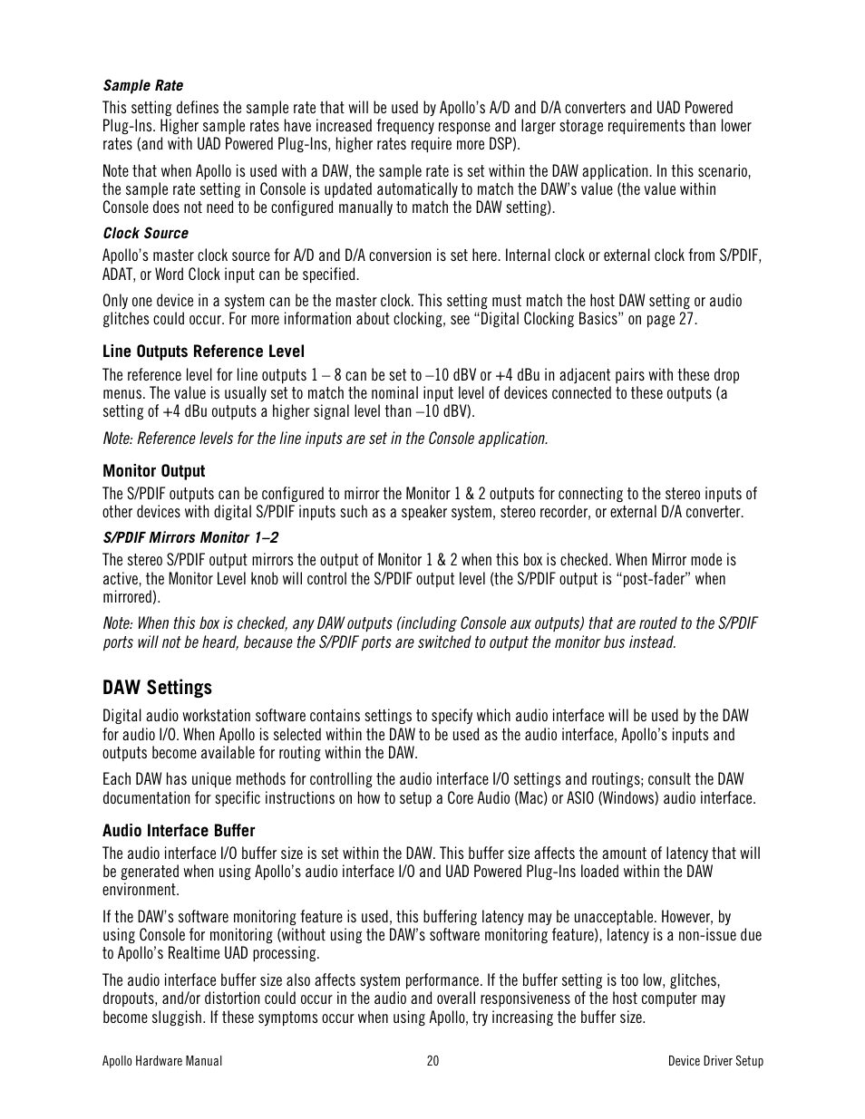 Universal Audio Apollo User Manual | Page 20 / 40