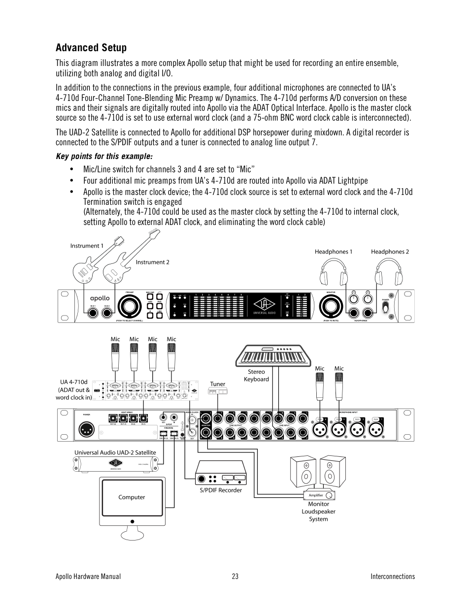 Advanced setup | Universal Audio Apollo User Manual | Page 23 / 40
