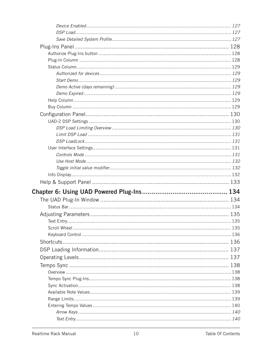 Chapter 6: using uad powered plug-ins | Universal Audio Realtime Rack User Manual | Page 10 / 155