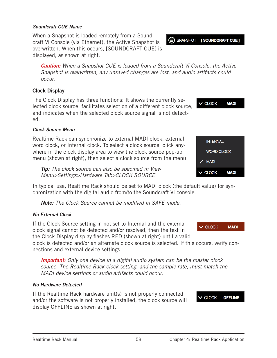 Clock display | Universal Audio Realtime Rack User Manual | Page 58 / 155
