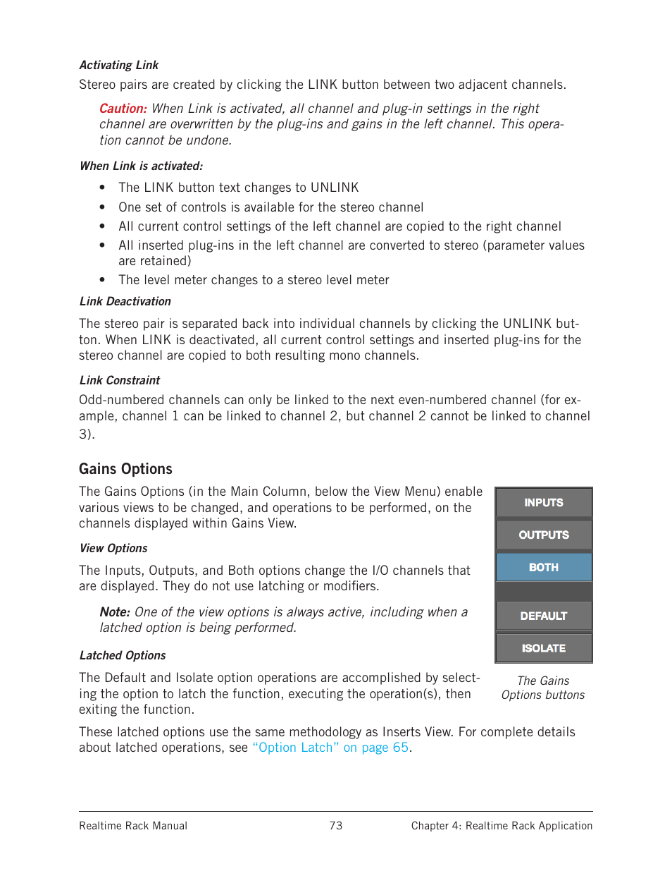 Gains options | Universal Audio Realtime Rack User Manual | Page 73 / 155