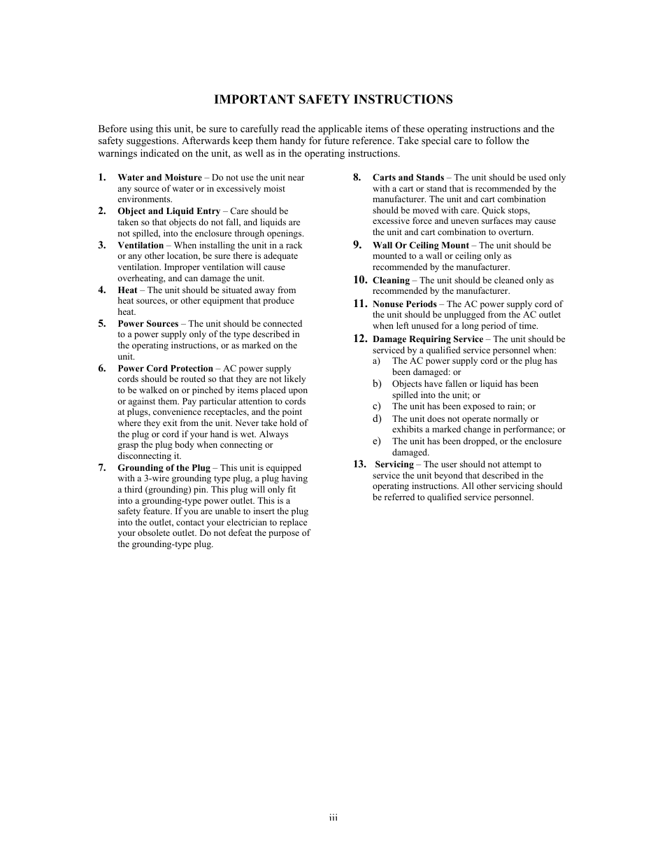 Important safety instructions | Universal Audio LA-610 Channel Strip User Manual | Page 3 / 20