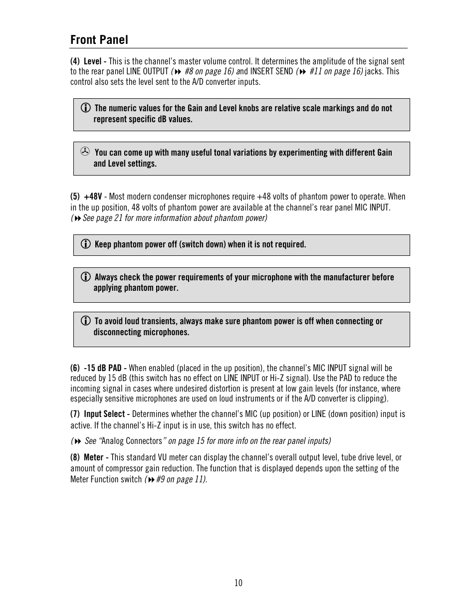 Front panel | Universal Audio 4-710d Four-Channel Tone-Blending User Manual | Page 10 / 43