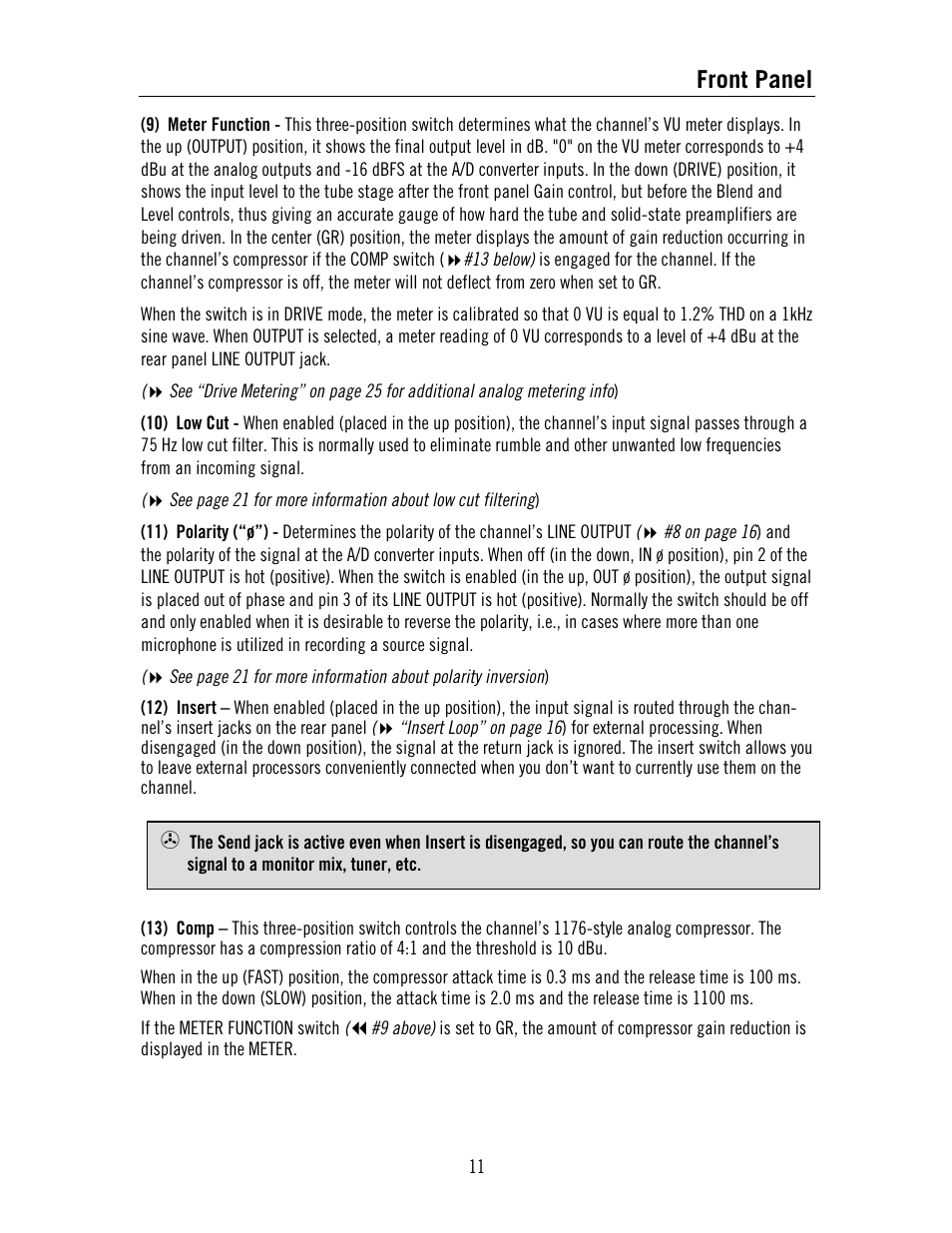 Front panel | Universal Audio 4-710d Four-Channel Tone-Blending User Manual | Page 11 / 43