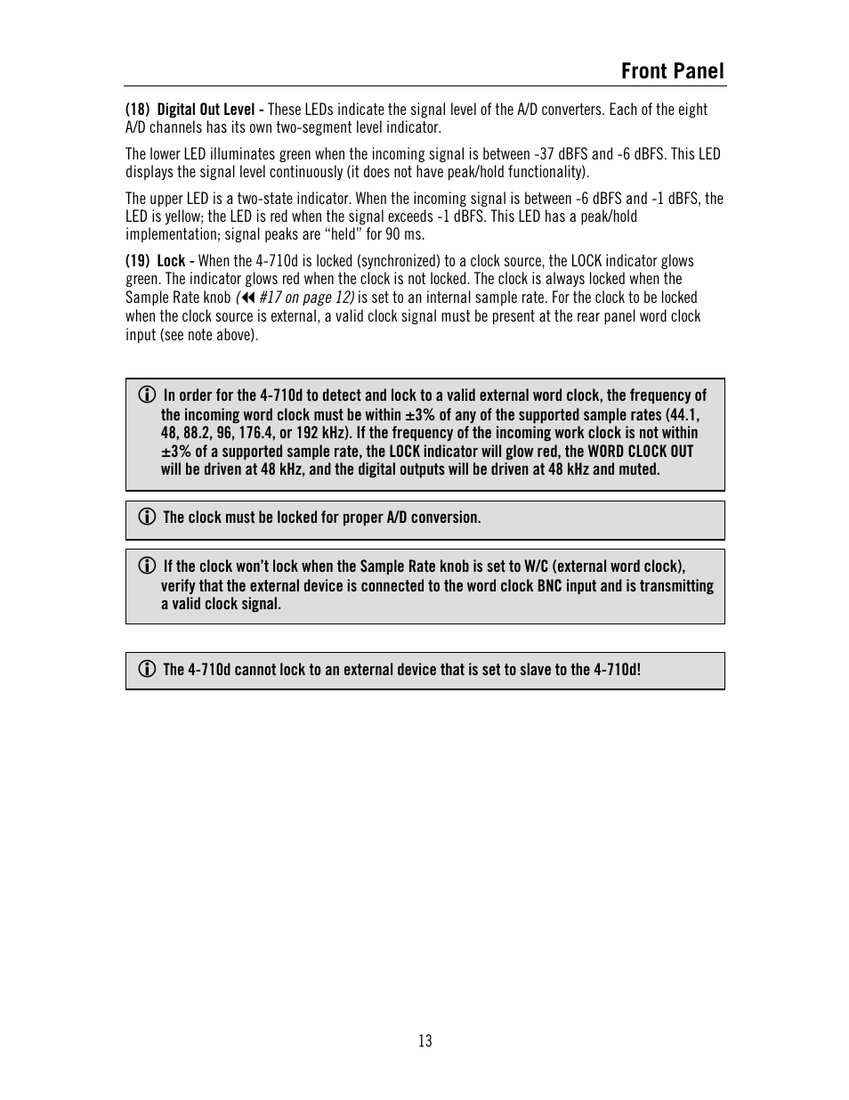 Front panel | Universal Audio 4-710d Four-Channel Tone-Blending User Manual | Page 13 / 43