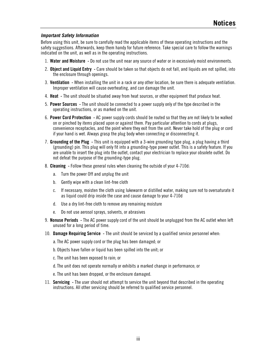 Notices | Universal Audio 4-710d Four-Channel Tone-Blending User Manual | Page 3 / 43