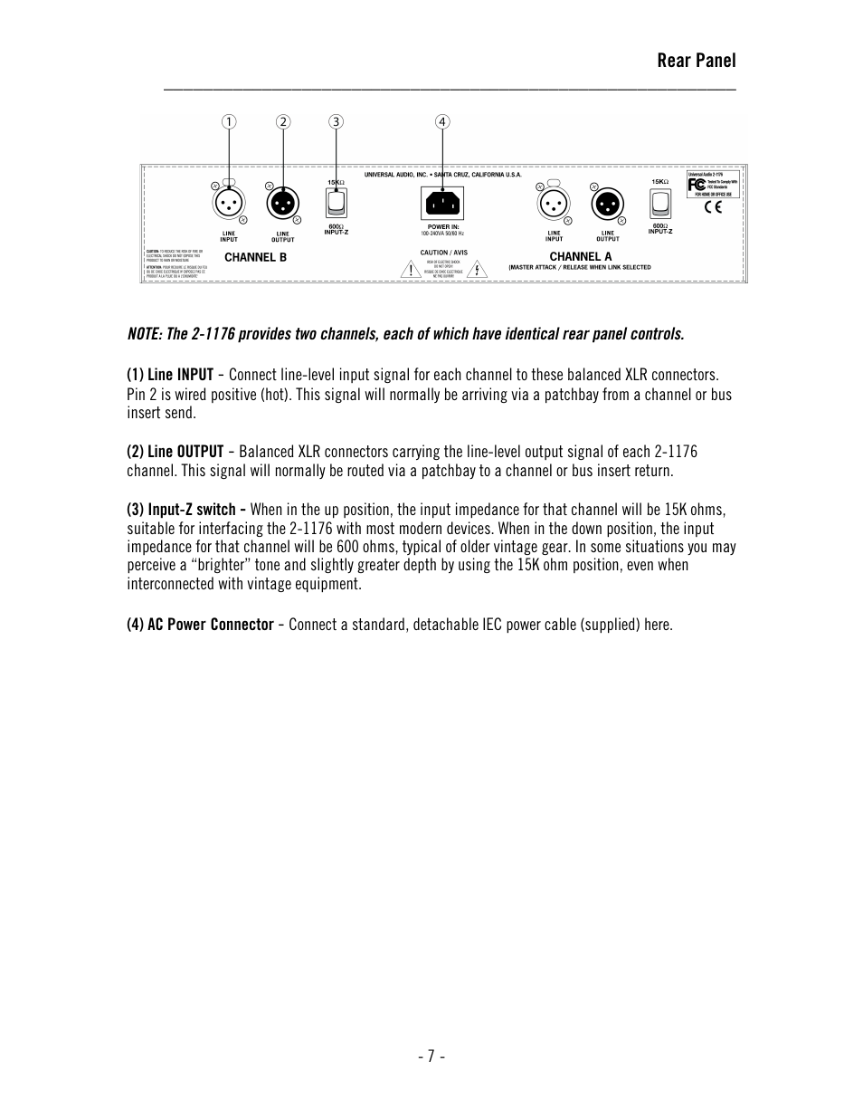 Universal Audio 2-1176 Dual 1176LN User Manual | Page 11 / 39