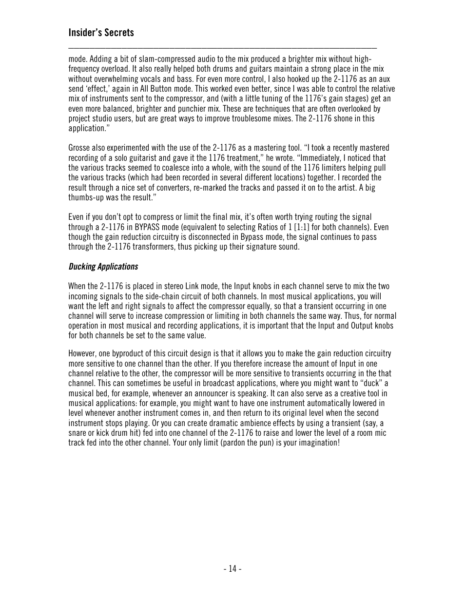 Universal Audio 2-1176 Dual 1176LN User Manual | Page 18 / 39