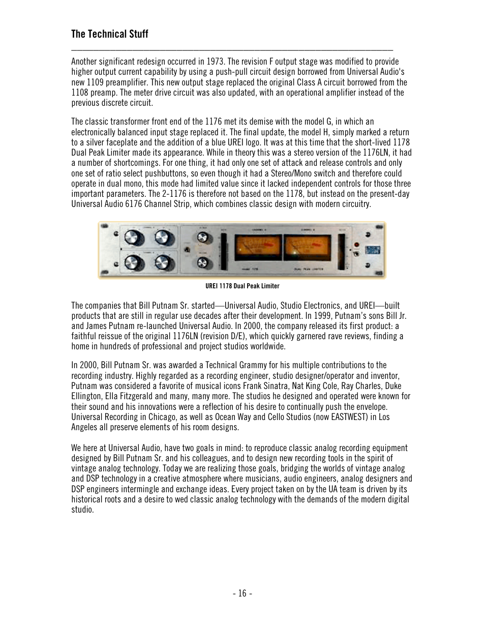 The technical stuff | Universal Audio 2-1176 Dual 1176LN User Manual | Page 20 / 39